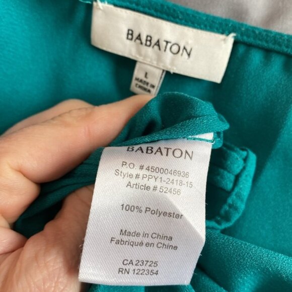 Aritzia Green V-Neck Blouse with Kimono Sleeves - Picture 11 of 12